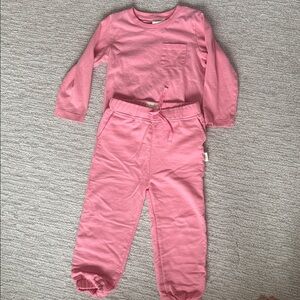 Pink Long Sleeve Top and Pants Set